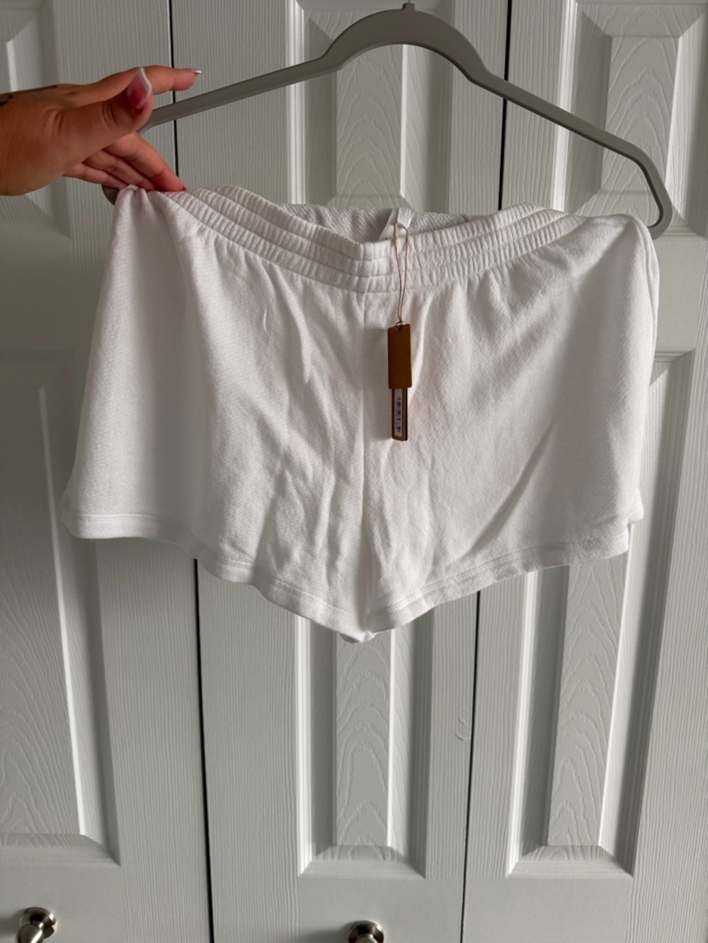 SKIMS White Cozy Knit Lounge Shorts